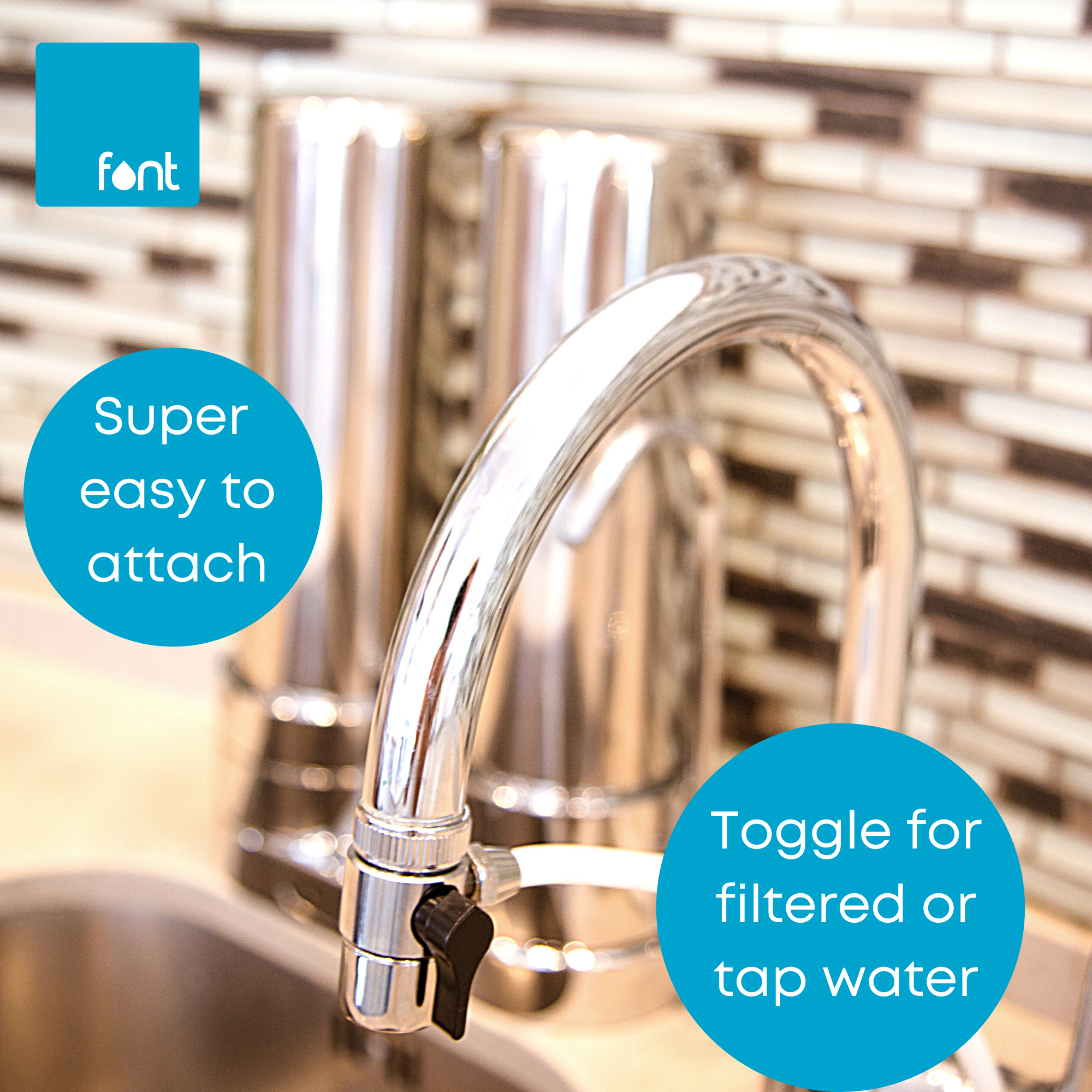 Advanced Water Filter Carbon & Ceramic, -'The Double Font' Countertop